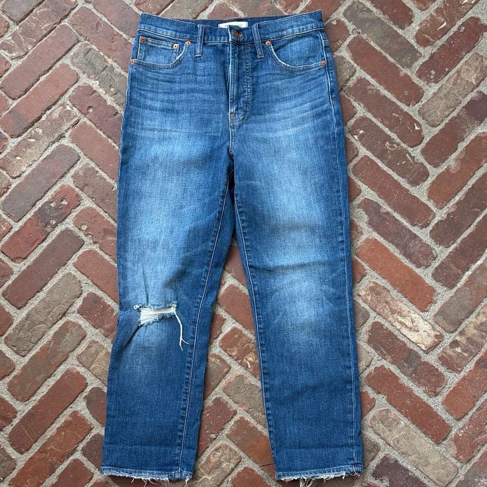 Madewell Straight Leg Jeans in Medium Blue